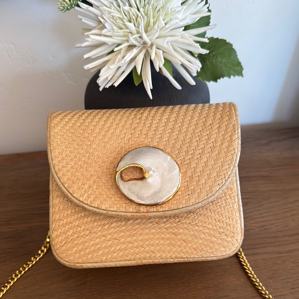 Elegant Timmy Woods Designer Mini Woven Crossbody Evening Bag